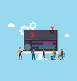 video animation or movie production team working vector image