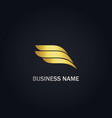 wing abstract gold logo vector image vector image
