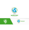 world and globe logo combination earth vector image