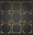 decorative gold frames and borders square set vector image vector image