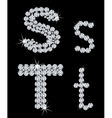 set of diamond alphabetic letters vector image