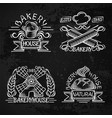 set vintage bakery labels design elements vector image
