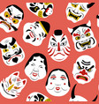 japanese mask pattern authentic tattoo art vector image vector image