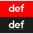 letter d e f logo paper set background vector image vector image