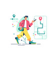 man walk with navigation vector image vector image