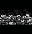 seamless border with decorative waves vector image