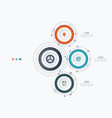 infographics template 3 options with circle vector image