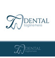 letter t tooth dental logo design vector image vector image