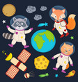 set of animals in space part 1 vector image