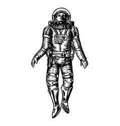 Soaring spaceman in space astronaut in solar Vector Image