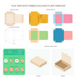 tray with tabbed lid and dust flaps templates set vector image