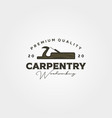 vintage jack plane logo for carpentry service vector image