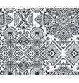black and white ethnic seamless pattern with hand vector image