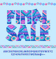 cute blue original pattern logo final sale vector image