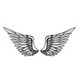 wings in tattoo style isolated on white vector image