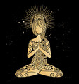 yoga meditation pose ornamental vector image vector image