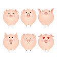 funny pig stickers vector image