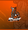 rhino bodybuilder logo for esport vector image vector image