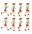 running woman female runner animation frame loop vector image