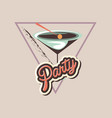 celebrating cocktail drink retro party vector image