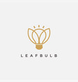 leaf and lighting bulb logo creative eco nature vector image vector image