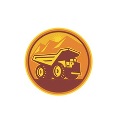 Yellow mining dump truck Royalty Free Vector Image