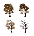 set of autumn trees vector image