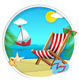 summer beach paper cut vector image vector image