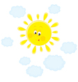 sun and clouds vector image