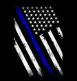 thin blue line flag - police officer - flag vector image