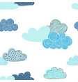 beautiful seamless pattern of doodle clouds vector image vector image