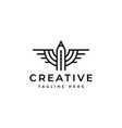 creative pencil with wings logo design vector image