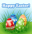 easter egg set in grass vector image vector image