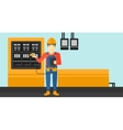 electrician with electrical equipment vector image