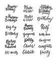 handwritten happy birthday lettering vector image vector image