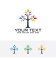 tree color logo vector image vector image