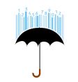 umbrella and bar code vector image vector image