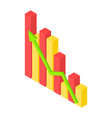 grow up graph icon set isometric style vector image