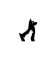 dog cat pet logo icon negative space style vector image