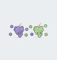 grapes set drawn cute kawaii food faces vector image