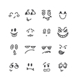 set of hand drawn funny faces happy sketched vector image