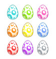 cute colorful painted eggs set vector image vector image