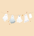 halloween background with cute ghosts sheets vector image vector image