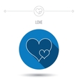 love hearts icon lovers sign vector image vector image