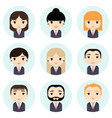 man and woman avatars set with smiling faces vector image vector image
