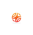 round abstract geometry x initial logo vector image