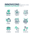 set of modern office thin line flat design icons vector image