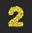 gold glittering number 2 vector image vector image