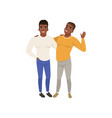 couple of african american young men standing vector image
