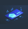 nft marketplace isometric concept non-fungible vector image